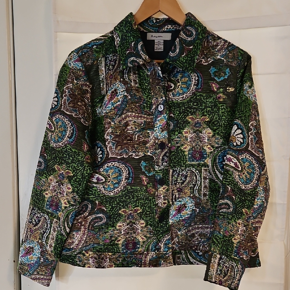 Analogy Petites Large Green Jacket Womens PL
